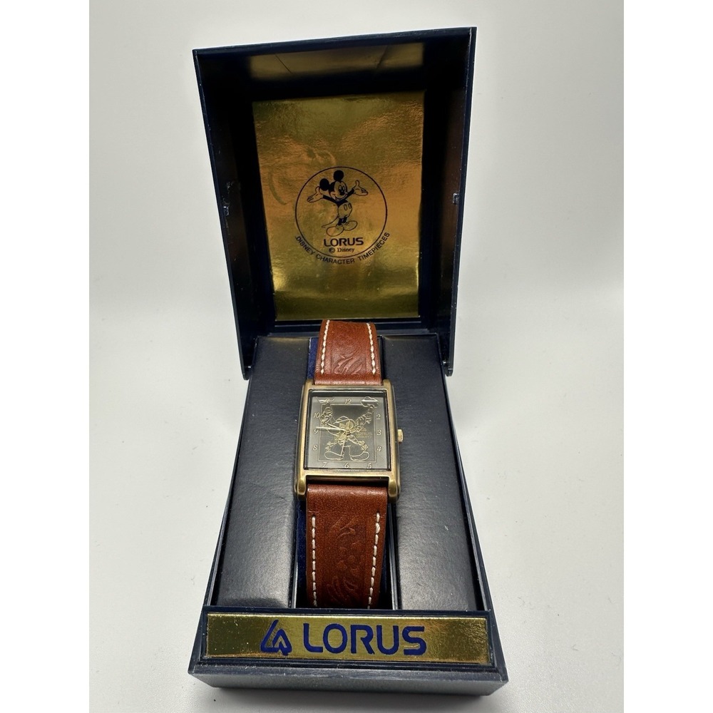 Disney Lorus V515-5150 New Battery Mickey Mouse Cowboy Tank Watch 24MM Rare U